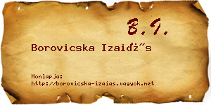 Borovicska Izaiás névjegykártya